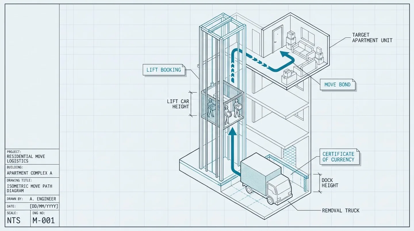 Booking the lift, the bond and the certificate of currency: how an apartment move-out really works on the Lower North Shore